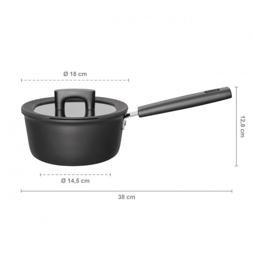 FISKARS Tigaie cu capac Fiskars Hard Face, Ø 18 cm, 1.8 L - 1052226 - Img 2