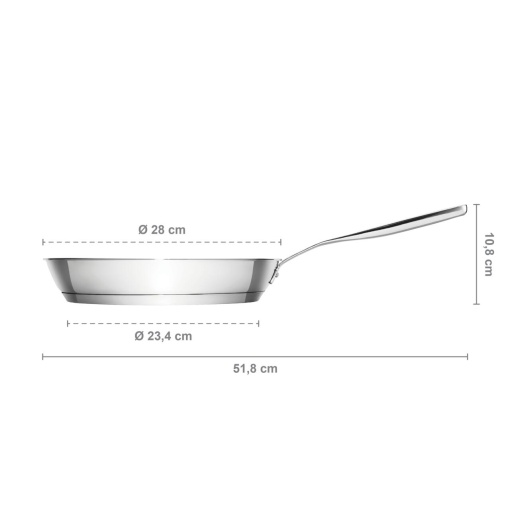 FISKARS Tigaie din otel inoxidabil, fara acoperire antiaderenta, Fiskars All Steel Pure, Ø 24 cm - 1065627 - Img 4
