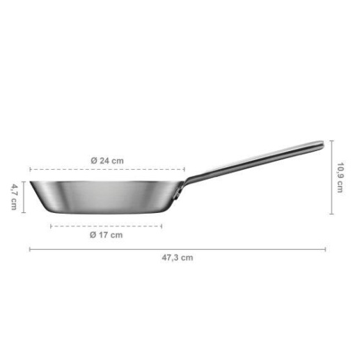 FISKARS Tigaie din otel inoxidabil, fara acoperire antiaderenta, Fiskars Norden, Ø 24 cm - 1067628 - Img 3