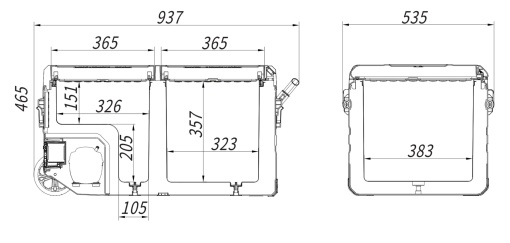 Frigider auto cu compresor, 75 litri, 230V/24V/12V, până la -20°C – APP ICE BOX DUO - Img 3