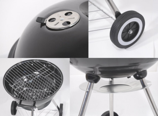 Gratar pe carbuni Cattara Bari, mobil, 46cm, capac - TT13027 - Img 5