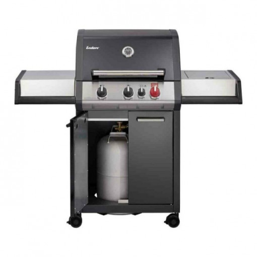 Gratar pe gaz, 3 arzatoare inox, grile fonta, Enders Monroe Black Pro 3 K Turbo - 837133 2
