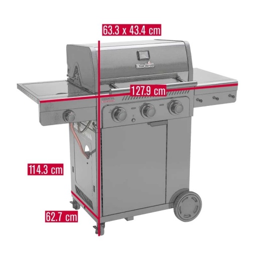 Gratar pe gaz Char-Broil Essential 3 G cu 3 arzatoare, grile din fonta, TRU-Infrared -140234 - Img 5