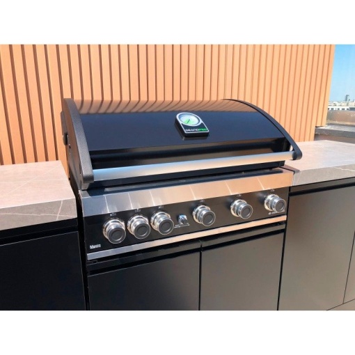 Gratar pe gaz cu 6 arzatoare (5 inox si 1 infrarosu), incastrabil, grile si plita fonta, Grandhall Grandpro Maxim G5 - K05000387A - Img 14