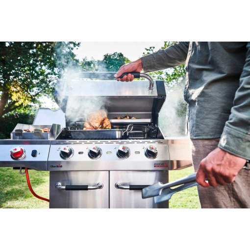 Gratar pe gaz din inox Char-Broil Advantage PRO S4 cu 4 arzatoare si sear burner, grile din fonta, TRU-Infrared - 140977 - Img 4