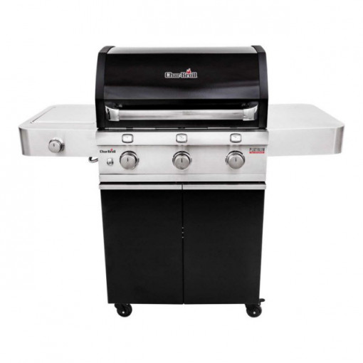 Gratar pe gaz din otel inoxidabil non-magnetic Char-Broil Platinum 3400B, 3 arzatoare din inox, TRU-Infrared - 140865 frontal