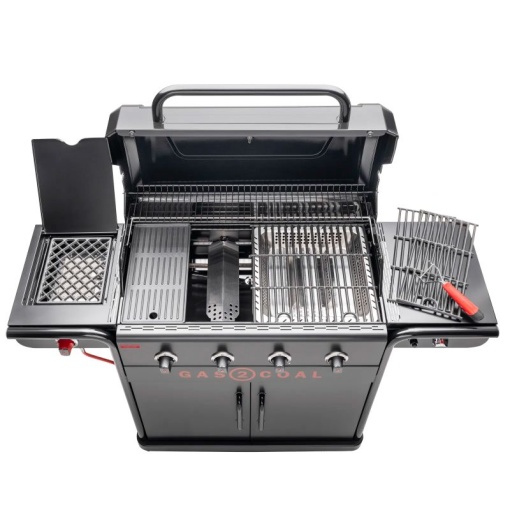 Gratar pe gaz si carbuni hibrid Char-Broil Gas2Coal 2.0 440 Special Edition, plita si sear burner - 140995 - Img 2