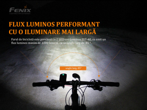 Lanterna bicicleta de ghidon Fenix BC30 V2.0 2200 Lumeni 187 Metri 2