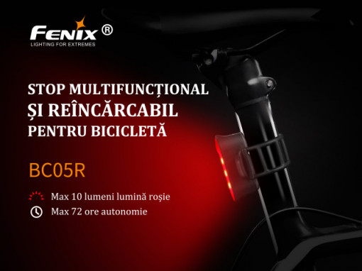 Lanterna bicicleta de spate Fenix BC05R Reincarcabila  10 Lumeni 6 Metri 2