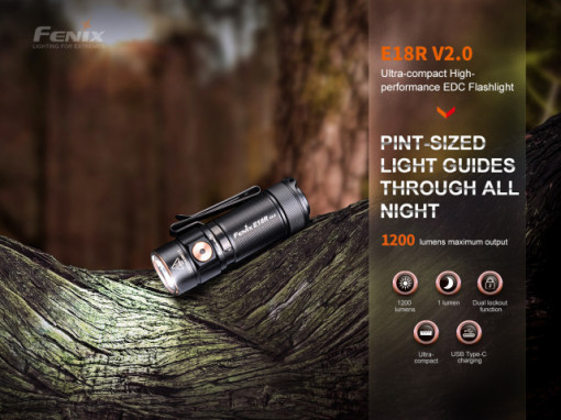 Lanternă EDC 1200 Lumeni 146 metri Fenix E18R V2.0 - ADV-461-001 - Img 3