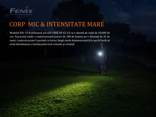 Cumpara Lanterna Fenix E01 V2.0 - 100 Lumeni - 35 Metri - Negru - ADV-427-001 2