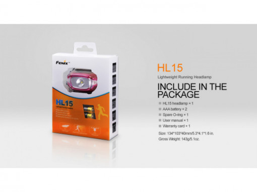 Lanterna frontala Fenix HL15 200 lumeni 50 metri pachet
