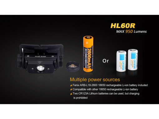 Lanterna frontala Fenix HL60R Raincarcabila 950 lumeni 116 metri 4