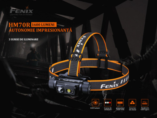 Lanterna frontala Fenix HM70R - Lanternă frontală - 1600 Lumeni - 186 Metri - ADV-453-001 2