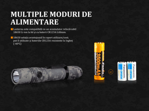 Lanterna Tactica Fenix PD35 V2.0 Digital Camo - 1000 Lumeni - 250 Metri baterie