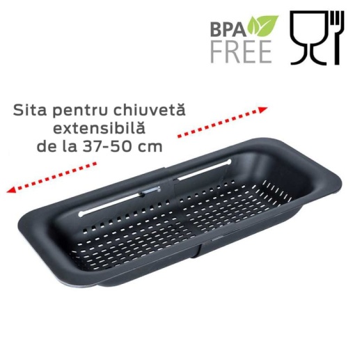 Tava reglabila pentru chiuveta Sivo Wenko Black Outdoor Kitchen 36,5/50 x 20 x 7 cm negru - 55012100 - Img 7