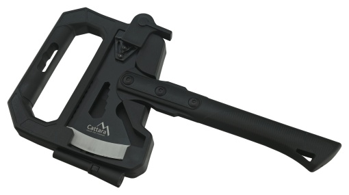 Topor multifunctional Cattara, solid, negru, 27cm, ciocan, cheie universala, amnar, teaca plastic - TT13265 - Img 8