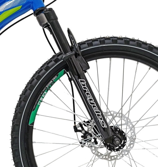 Bicicleta BR STORM 24", 21 viteze, frane pe disc, cadru otel 14", manete secventiale, albastru/verde - Img 11