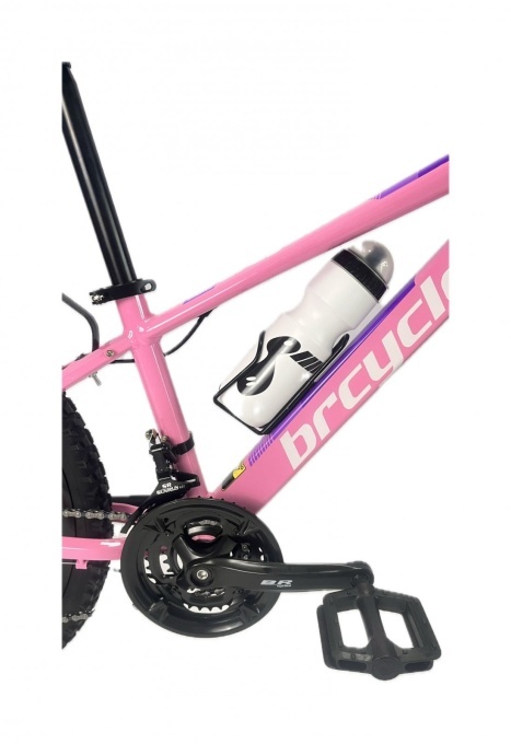 Bicicleta BR Tornado 24", 21 viteze, frane pe disc, cadru din aluminiu 13", manete secventiale, roz - Img 6