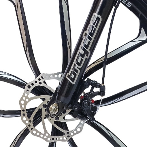 Bicicleta BR Tornado ProMG 26", jante MAGNEZIU, 21 viteze, frane pe disc, cadru din aluminiu 13.5", manete secventiale, rosu - Img 5