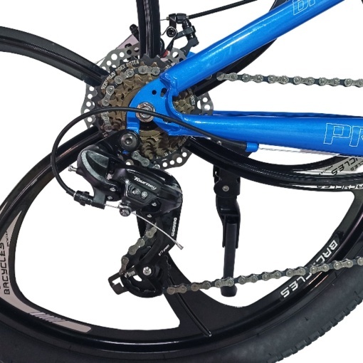 Bicicleta BR Tsunami ProMG 24", cadru otel 13", jante magneziu, manete secventiale, frane disc, 21 viteze, albastru - Img 9