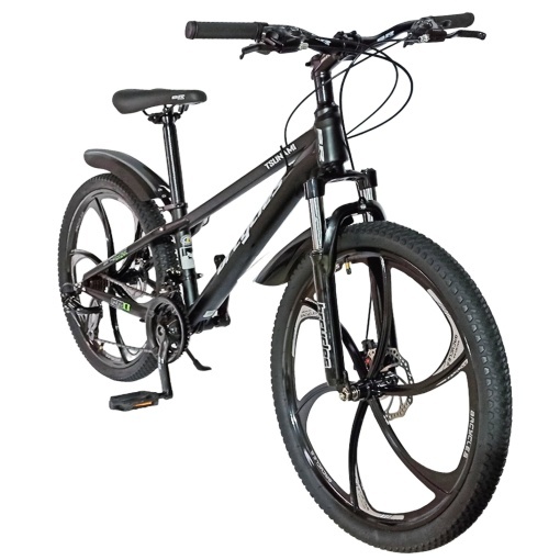 Bicicleta BR Tsunami ProMG 24", cadru otel 13", jante magneziu, manete secventiale, frane disc, 21 viteze, negru - Img 3