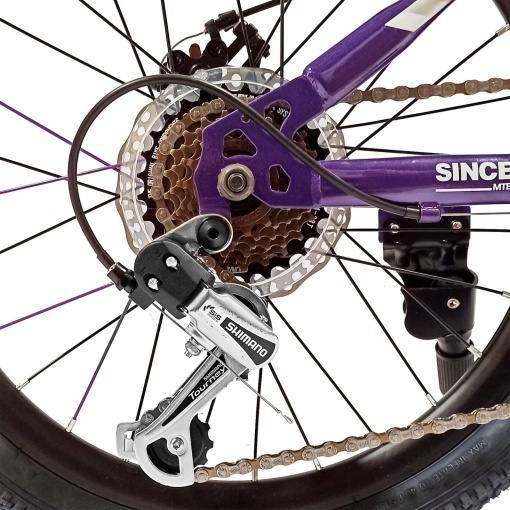 Bicicletă copii BR Inspire 20", 7 viteze, frâne pe disc, cadru oțel 12", manete Revoshift, mov, varsta 7 - 10 ani - Img 7