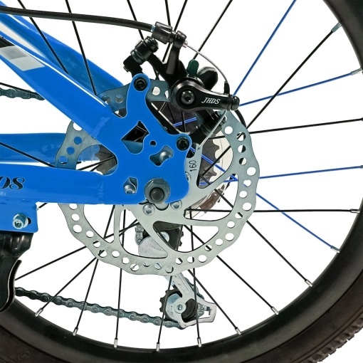 Bicicleta copii BR Tornado 20", cadru aluminiu 12", manete revoshift, frane disc, 7 viteze, albastru, varsta 7-10 ani - Img 4