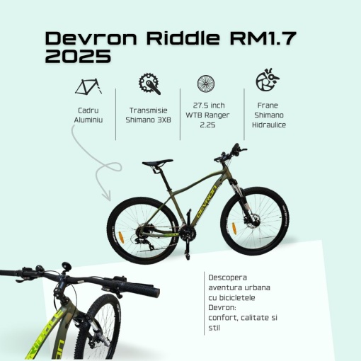Bicicleta Mtb Devron Riddle RM1.7 2025 - 27.5 Inch, L, Verde - Img 3