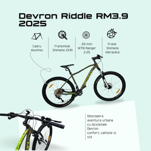 Bicicleta Mtb Devron Riddle RM3.9 2025 - 29 Inch, XL, Verde - Img 3