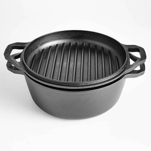 Ceaun din fonta cu capac tip tigaie grill - cuptor olandez Lodge Chef Collection 30,5 cm 5,6 litri - L-C6DD - Img 2