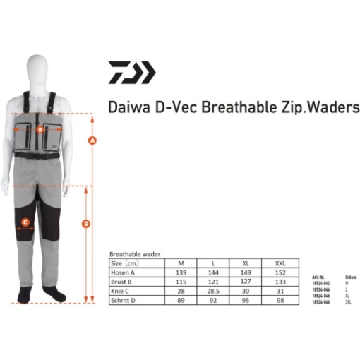 Cizme Piept Daiwa D-Vec Breathable Zip Waders - Img 5