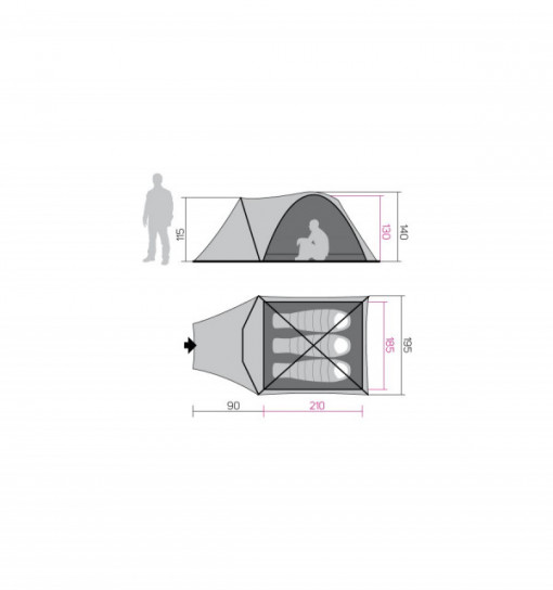Cort 3 persoane Hannah Hover 3 pers - OUTMA.10003224HHX 6