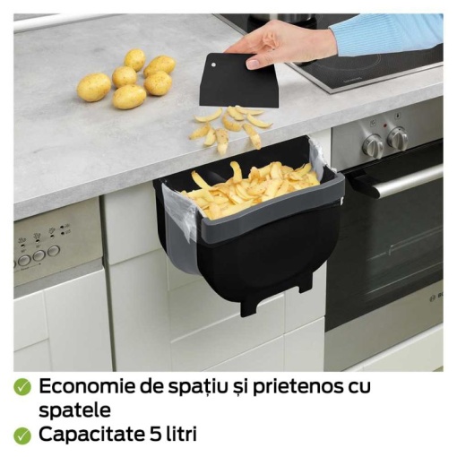 Cos de gunoi pentru usa Fago 5 litri Wenko Black Outdoor Kitchen - 55028100 - Img 8