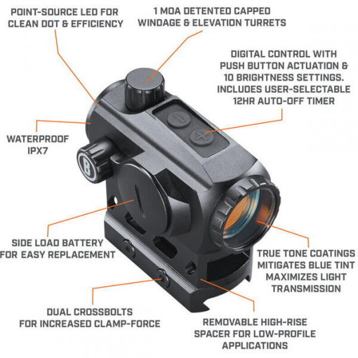 Dispozitiv de ochire Bushnell RED DOT Sight TRS 125 Black 1 x 22 - VB.TRS125 7