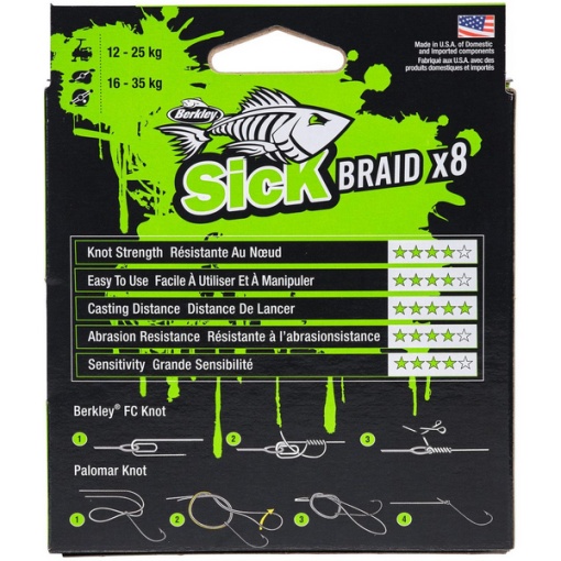 Fir Textil Berkley Sick Braid Flame Green 150m - Img 4