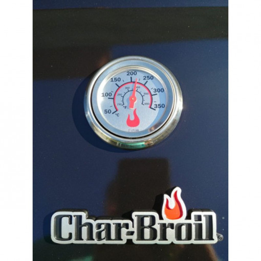 Gratar pe gaz si carbuni hibrid Char-Broil Gas2Coal 330 cu 3 arzatoare - 140723 termometru