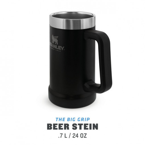 Halba Stanley The Big Grip Beer Stein Matte Black Pebble 0.47L - 10-02874-034