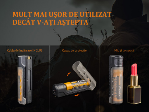 Kit Incarcator Fenix ARE-X11 + Acumulator 18650 3500mAh 5