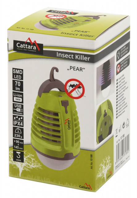 Lampa LED reincarcabila, cu aparat anti-insecte cu UV Pear Cattara - TT13180 - Img 7