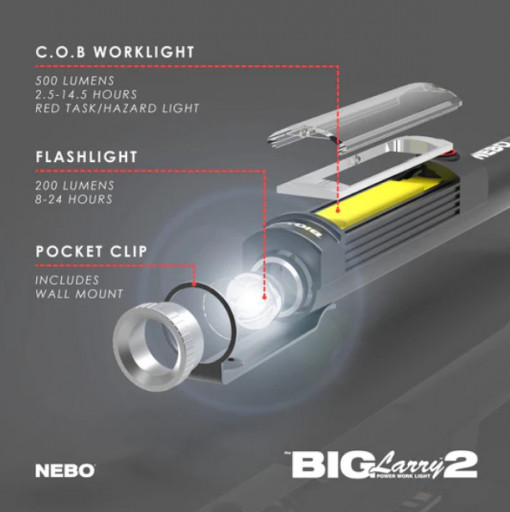 Lanterna Nebo Big Larry 2, 500 lumeni, 31m - NEB-6737-G 6