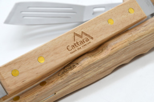 Set 3 ustensile pentru gratar cu manere de lemn Cattara TT13108 - Img 2