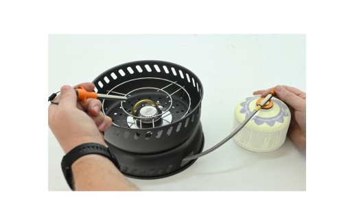 Set pentru gatit in camping 9 piese Cattara Trek, aragaz 7.5KW, piezo, 2 oale, tigaie, capac, maner, husa textila - TT13610 - Img 7