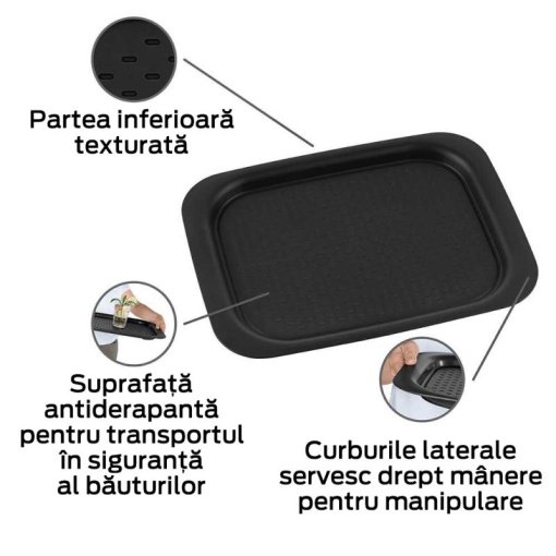 Tava antiderapanta XL Wenko Black Outdoor Kitchen 45,5 x 33 x 2,3 cm negru - 55026100 - Img 2