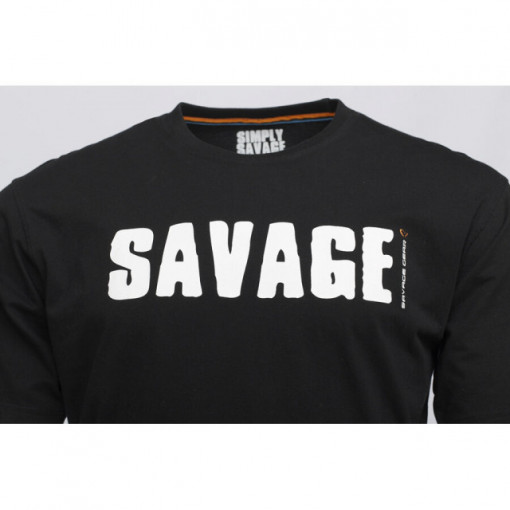 Tricou Savage Gear Simply Black Logo Tee - Img 2