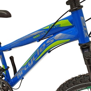Bicicleta BR STORM 24", 21 viteze, frane pe disc, cadru otel 14", manete secventiale, albastru/verde - Img 2