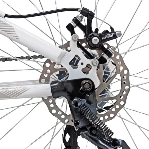 Bicicleta BR STORM 26", 21 viteze, frane pe disc, cadru otel 15", manete secventiale, alb/verde - Img 10