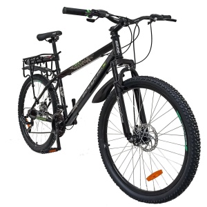 Bicicleta BR TARGET Carrier 29", 21 viteze, frane pe disc, cadru otel 17", manete secventiale, negru/argintiu - Img 2