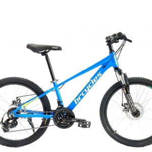 Bicicleta BR Tornado 24", 21 viteze, frane pe disc, cadru din aluminiu 13", manete secventiale, albastru