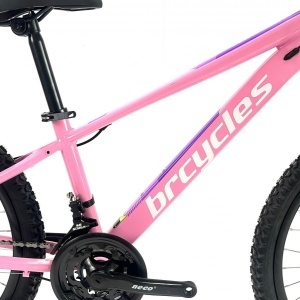 Bicicleta BR Tornado 24", 21 viteze, frane pe disc, cadru din aluminiu 13", manete secventiale, roz - Img 7